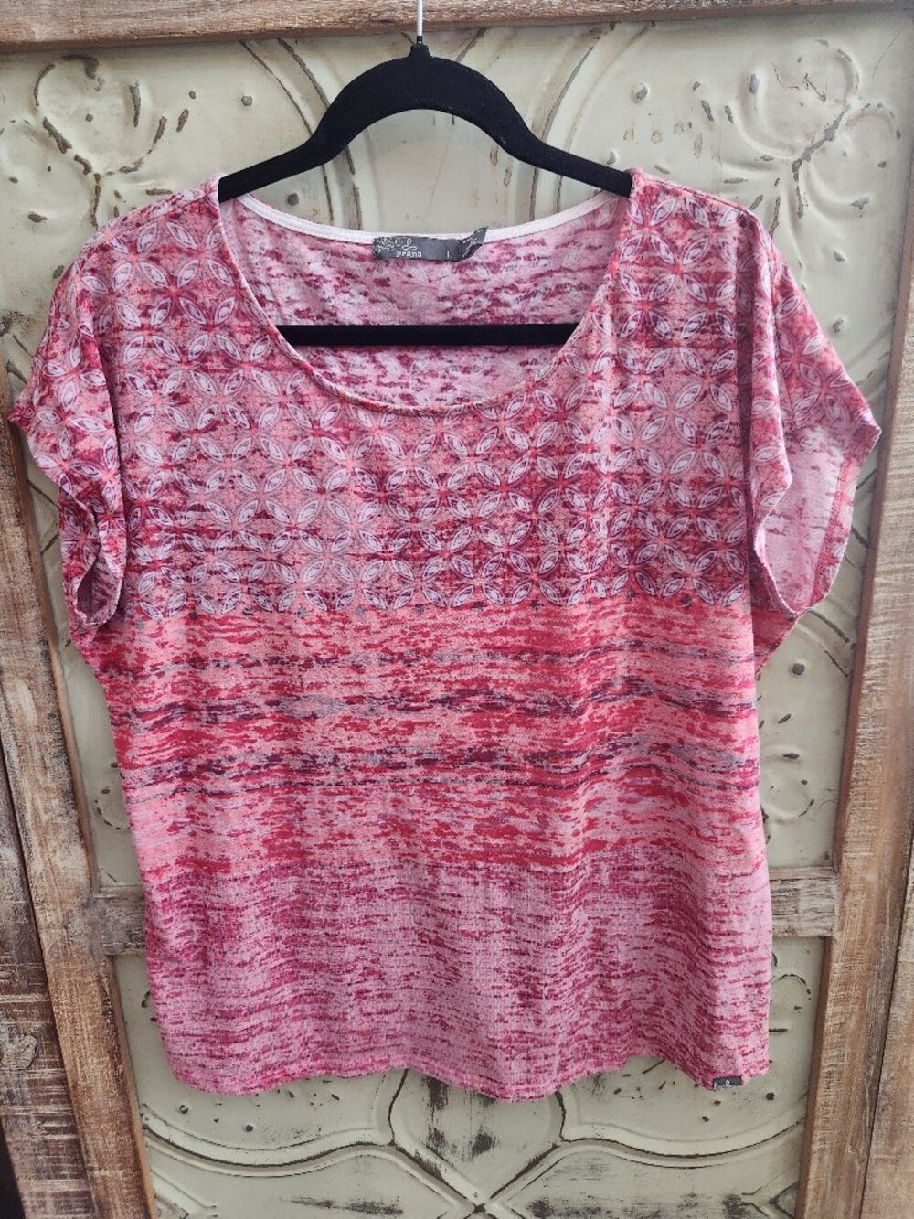 PrAna Harlene Top Scoop Neck Dolman Sleeve Curved Hem | Large